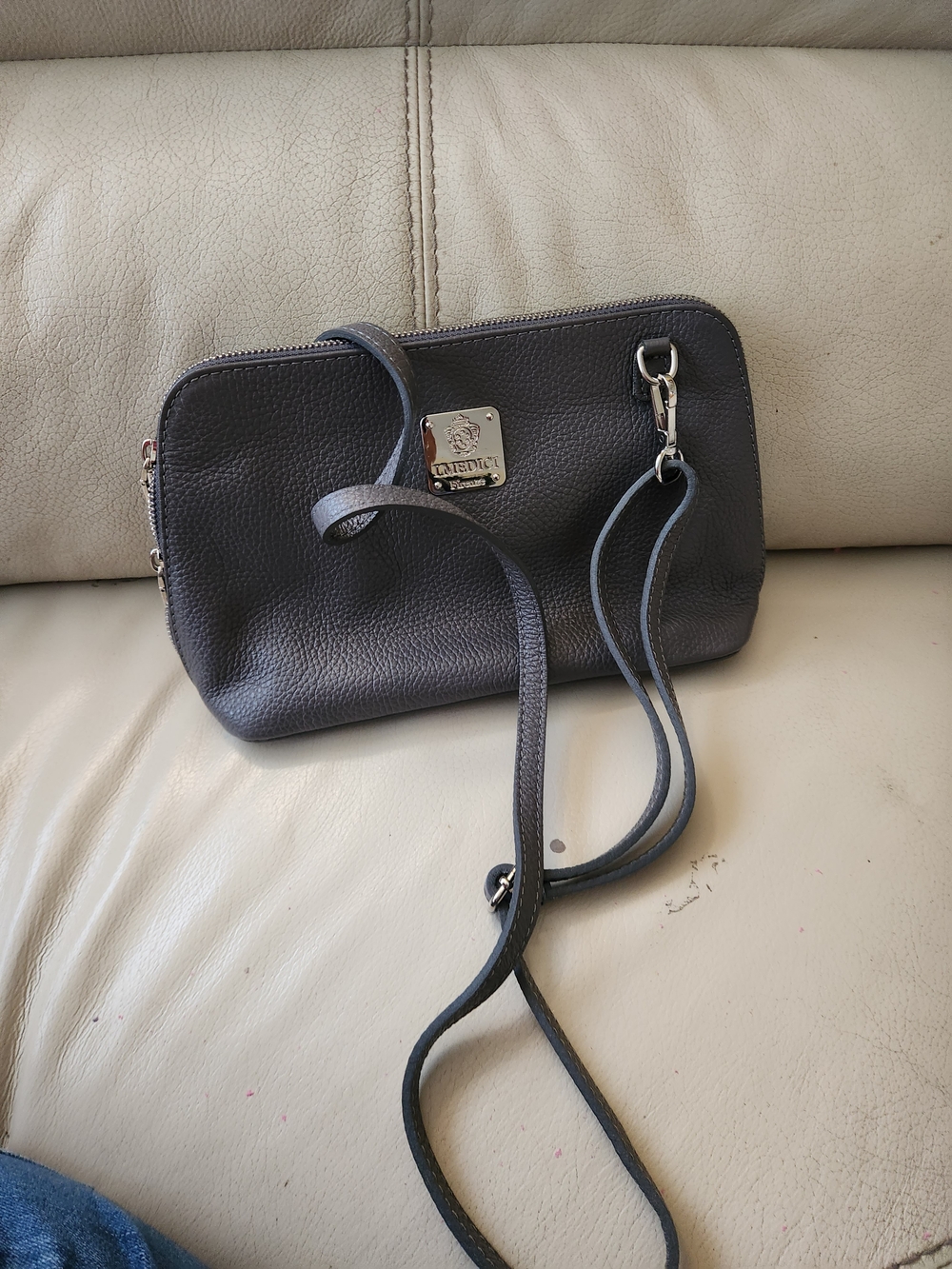 Fiorelli Charcoal Pebbled Leather Crossbody Bag